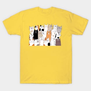 Cartoon Cat Doodle T-Shirt